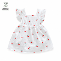 Vêtements d'été fins pour bébés : Robes de princesse en coton à motif cerise pour nouveau-nés et jeunes enfants