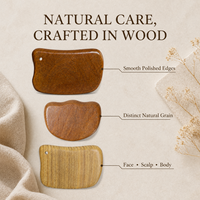 Outil Gua Sha en bois personnalisé vert et bois de santal doré pour massage du visage et du corps, planche de raclage, logo OEM, vente en gros, masseur de beauté pour spa