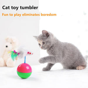 Juguete interactivo para gatos más vendido: Ratón de peluche colorido, juguete giratorio para gatos, pelota chirriante con cascabel y ratón de piel. - Product Image 5