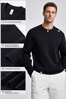 Vente directe Pull décontracté d'hiver pour homme en tissu mélangé six fibres 300g, col rond, pour tenue de club