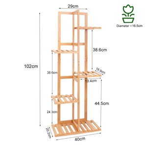 Soporte de madera para plantas altas Soporte de estante para maceta de esquina resistente para jardín - Product Image 2