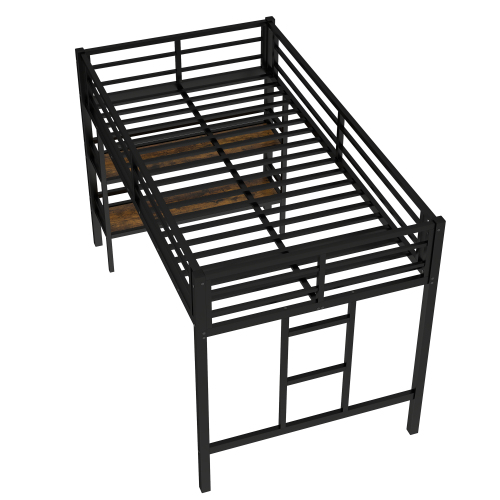 Noir, avec bureau en dessous