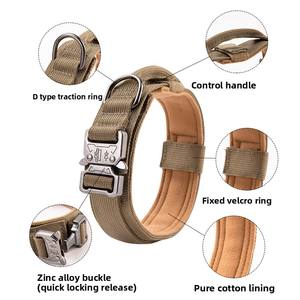 Venta al por mayor nuevo estilo fuerte correa de poliéster Durable al aire libre antideslizante agarre táctico grande perro collares con asas - Product Image 6