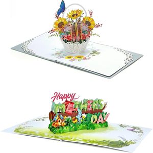 Mothers Day Card Bundle 3D Pop-Up Greeting Cards 4 Color Printed Die Cut Paper Rectangle <b>Matte</b> <b>Varnishing</b> - Product Image 1