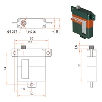 Цифровой сервопривод Kpower DMC811 с металлическим редуктором, 6В, крутящий момент 8.2кг, тонкий сервопривод для радиоуправляемых планеров, реактивных самолетов, самолетов с фиксированным крылом, VTOL, дронов