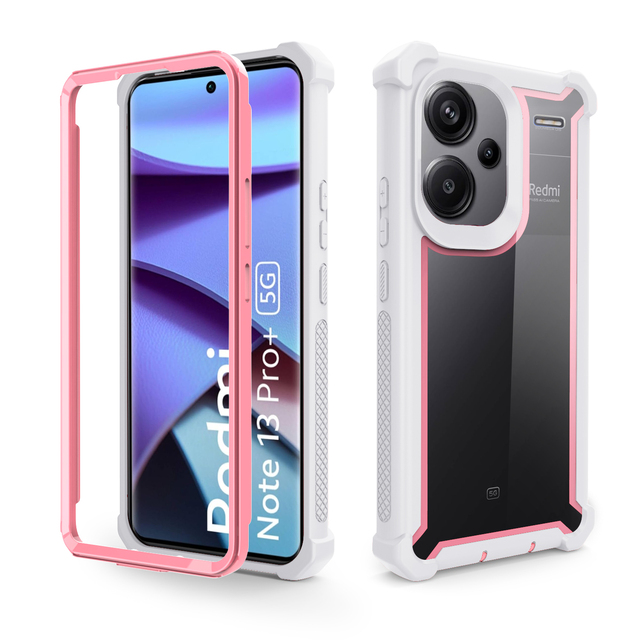 For Xiaomi REDMI NOTE13 PRO PLUS, a Colorful Combo Shockproof Bumper Cover with a Clear, Transparent, Heavy-duty Phone case