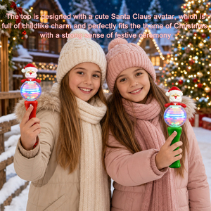 Globo di Neve Rotante con Luce LED 3D di Babbo Natale, Regalo Promozionale Natalizio Personalizzato, Certificato ASTM F963 CPSIA - Product Image 3