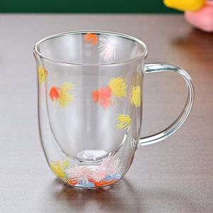 แก้วกาแฟสองชั้นลาย<span class=keywords><strong>ดอกไม้</strong></span>แห้งพร้อมดอกไม้แห้งตกแต่งผนัง ขายส่ง - Product Image 5