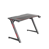 Table d'ordinateur de bureau de jeu Z avec lumière respiratoire Led Rgb de combat, table de traçage esports bureau Pc ergonomique pour la maison ou le bureau