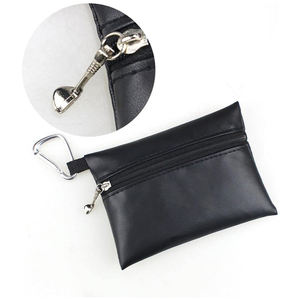 Pochette compacte en cuir pour objets de valeur de golf, sacoche de ceinture sport pour outils, accessoire de golf, porte-tee et porte-balles avec fermeture éclair - Product Image 3