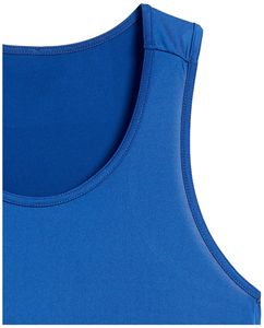 Camiseta sin mangas azul de gimnasio para hombre, poliéster transpirable, estampado de logotipo personalizado, diseño informal sin mangas para entrenamiento de verano, uso de baloncesto - Product Image 5