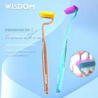 Brosse à dents horizontale WISDOM de haute qualité, poils souples en forme de S, massage des gencives, articulation spéciale verticale, pour adultes, couleur personnalisable