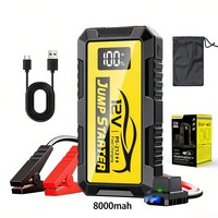 8000mAh Car Jump Starter with Tire Inflator Portable Air Compressor 12V Smart Clamp All-in-One Machine for Emergency