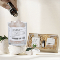 Diffuseur d'huiles essentielles sans flamme pour bureau à domicile, diffuseur d'arômes sans feu en pierre de cristal pour anniversaire, ensemble de diffuseurs à bâtonnets d'aromathérapie