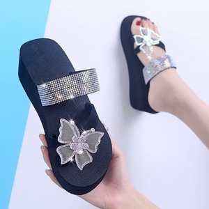<span class=keywords><strong>Sandales</strong></span> compensées à clipser pour <span class=keywords><strong>femme</strong></span>, nouveauté été, avec strass et motif papillon, pour l'extérieur et le quotidien - Product Image 2