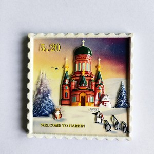 Imán de Resina para Refrigerador de la Catedral de Santa Sofía de Harbin, Recuerdo Artesanal, Adhesivo Magnético de Forma Irregular - Product Image 5