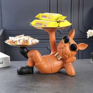 <span class=keywords><strong>2023</strong></span> nouveaux produits bouledogue <span class=keywords><strong>français</strong></span> majordome Statue Double plateaux pour porte-clés Cool chien avec lunettes Animal résine Sculpture - Product Image 4