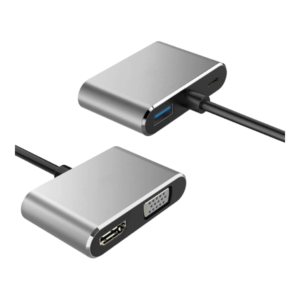 Adaptateur USB C VGA <span class=keywords><strong>HDMI</strong></span> 2 en 1 en alliage d'aluminium USB 3.1 Type C vers Type-C <span class=keywords><strong>HDMI</strong></span> 4K 30Hz 1080P Convertisseur Câble Adaptateur pour <span class=keywords><strong>iPhone</strong></span> - Product Image 1