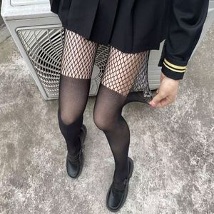 Bas résille noir Sexy pour femmes Transparent été hiver <span class=keywords><strong>jarretelle</strong></span> maille collants Style mignon tailles opaques disponibles mince - Product Image 2