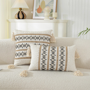 Housse de <span class=keywords><strong>coussin</strong></span> brodée jacquard style bohème haut de gamme, <span class=keywords><strong>multicolore</strong></span>, décorative, pour la maison, l'hôtel, le canapé, la chambre, la chaise - Product Image 3