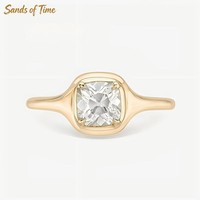 Bague en argent S925 avec moissanite taille coussin moderne de deux carats, personnalisation de marque privée pour femmes