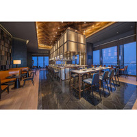 Ensemble de meubles de restaurant d'hôtel moderne de luxe SHIYI |   Tabourets de bar et tables à manger en marbre sur mesure pour suites 5 étoiles