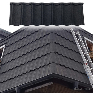 Tuile de <span class=keywords><strong>toiture</strong></span> en métal revêtu de pierre Galvalume imperméable de 0,45 mm pour le Libéria - Product Image 3
