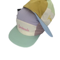 Casquette de camping en nylon à séchage rapide, 5 panneaux, en polyester, avec visière plate et couleurs assorties