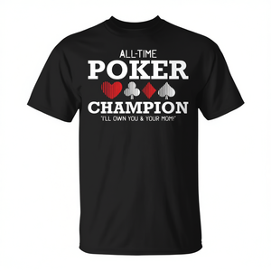 Camiseta All Time Poker Champion, ropa informal negra para hombre - Product Image 2