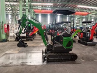 Mini-excavatrice vert vif multifonctionnelle pour l'aménagement paysager municipal, le nettoyage des fossés et le retransplantation d'arbres