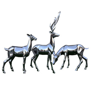Escultura de Acero Inoxidable, Animal Abstracto, Ornamento de Jardín Independiente Pulido para Exteriores, Arte Paisajístico - Product Image 2