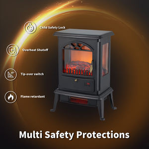 מותאם אישית בודד תנור 3 צדדי 1500w נייד זכוכית חדר דוד אח חשמלי תנור - Product Image 4