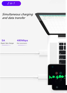 Cable USB-C Tipo-C de Carga Rápida de 100W y 480Mbps con Revestimiento de PVC para Computadora y Tableta, Compatible con Huawei Mate 60, 20, P50, P40, P30 Pro <span class=keywords><strong>Lite</strong></span> - Product Image 3