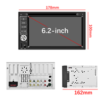 Podofo Reproductor DVD para Coche de 6,2 Pulgadas Autoradio 2 DIN Carplay Android Auto GPS FM BT Pantalla Táctil Reproductor MP5 para Coche