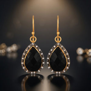 Nouvelles boucles d'oreilles pendantes tendance en argent sterling plaqué or 14 carats - Product Image 3