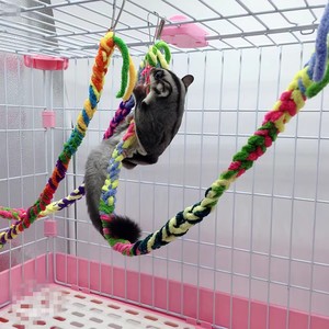 Parque infantil multifuncional para mascotas pequeñas: <span class=keywords><strong>Escalera</strong></span> de escalada para hámster, puente de cuerda de ardilla y juego de columpio de percha de algodón colorido para loros - Product Image 4