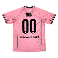 Camisetas de Fútbol Retro Sublimadas Personalizadas, Jersey Rosa de Secado Rápido y Transpirable, 100% Poliéster, Unisex para Adultos