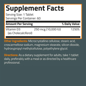 Chinese leverancier groothandel OEM private label biologische veganistische vitamine D3 10000IE 250mcg tabletten immuunversterkende supplementen - Product Image 4