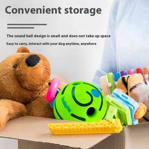 Doe Pet özel Logo köpek gıcırtılı topları oyuncak dayanıklı vinil köpek oyuncak ses kendinden eğlence haddeleme gülme topu yeşil çiğnemek oyuncaklar - Product Image 4