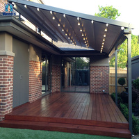 Auvent de terrasse bioclimatique imperméable à prix de gros, motorisé et manuel, pliable et rétractable