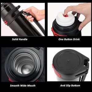 1.2L-4.2L lớn thép không gỉ cổ điển chân không cách nhiệt termo chai nước BPA-free cup Flask du lịch ấm đun nước với dây đeo vai - Product Image 3