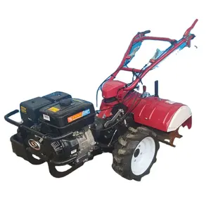 Mini cultivateur de jardin à transmission par engrenages 15 ch 4WD motoculteur rotatif avec fosseur et désherbeur