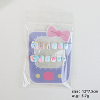 Lot de 12 faux ongles pour enfants, en ABS, 3D, dessin animé, détachables, réutilisables, pré-dessinés, pour filles, à presser