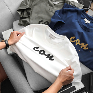 Venta al por mayor 100% algodón hombres manga corta Camiseta corte suelto bordado serigrafiado ropa de punto liso Unisex - Product Image 1