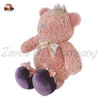 Zaves Donne-moi un câlin 41CM rose assis mignon ours sans yeux en peluche douce poupée décoration intérieure cadeau pour enfants Couple saint valentin