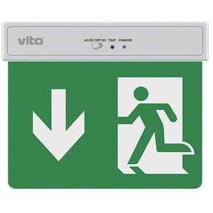 Lampe de secours LED Vito avec flèche directionnelle vers le bas, 2W, 6500K, lumière froide - Product Image 1