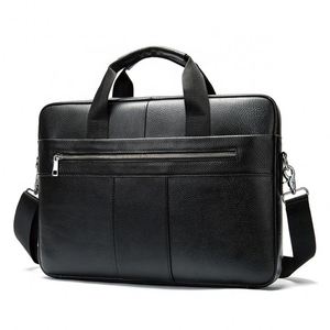 Sacs à main de luxe prêts à être expédiés, sacs messager vintage en cuir véritable marron foncé et noir, porte-documents pour homme - Product Image 3