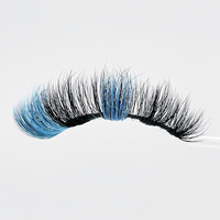Couleurs faux cils 20MM coloré coloré faux vison vacances cils d curl bande russe cils avec boîte d'emballage personnalisée