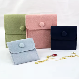 Bolsas de Joyería de Lujo Personalizadas Ecológicas de Microfibra de Ante Sintético con Cierre a Presión para Pendientes - Product Image 6