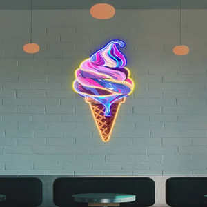 Decorazione a parete insegna al Neon negozio logo aziendale negozio di gelateria Idea di arredamento di illuminazione da parete ha portato l'insegna al Neon per la pubblicità - Product Image 2